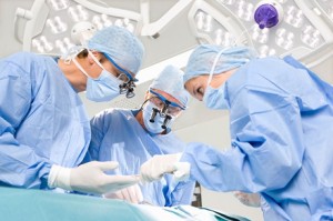 Concentrating surgeons performing operation in operating room